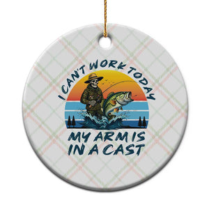 Funny Skeleton Camo Fishing Ceramic Ornament I Can Not Work Today My Arm Is In A Cast TS14 1pc Christmas Plaid Print Your Wear