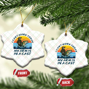 Funny Skeleton Camo Fishing Ceramic Ornament I Can Not Work Today My Arm Is In A Cast TS14 Print Your Wear