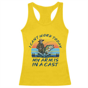 Funny Skeleton Camo Fishing Racerback Tank Top I Can Not Work Today My Arm Is In A Cast TS14 Daisy Print Your Wear