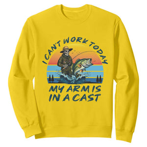 Funny Skeleton Camo Fishing Sweatshirt I Can Not Work Today My Arm Is In A Cast TS14 Daisy Print Your Wear