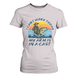 Funny Skeleton Camo Fishing T Shirt For Women I Can Not Work Today My Arm Is In A Cast TS14 Ice Gray Print Your Wear