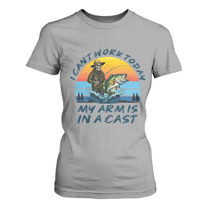 Funny Skeleton Camo Fishing T Shirt For Women I Can Not Work Today My Arm Is In A Cast TS14 Sport Gray Print Your Wear