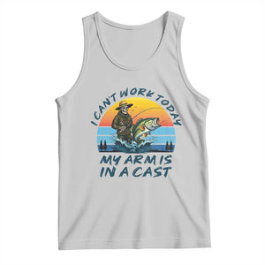 Funny Skeleton Camo Fishing Tank Top I Can Not Work Today My Arm Is In A Cast TS14 Ash Print Your Wear