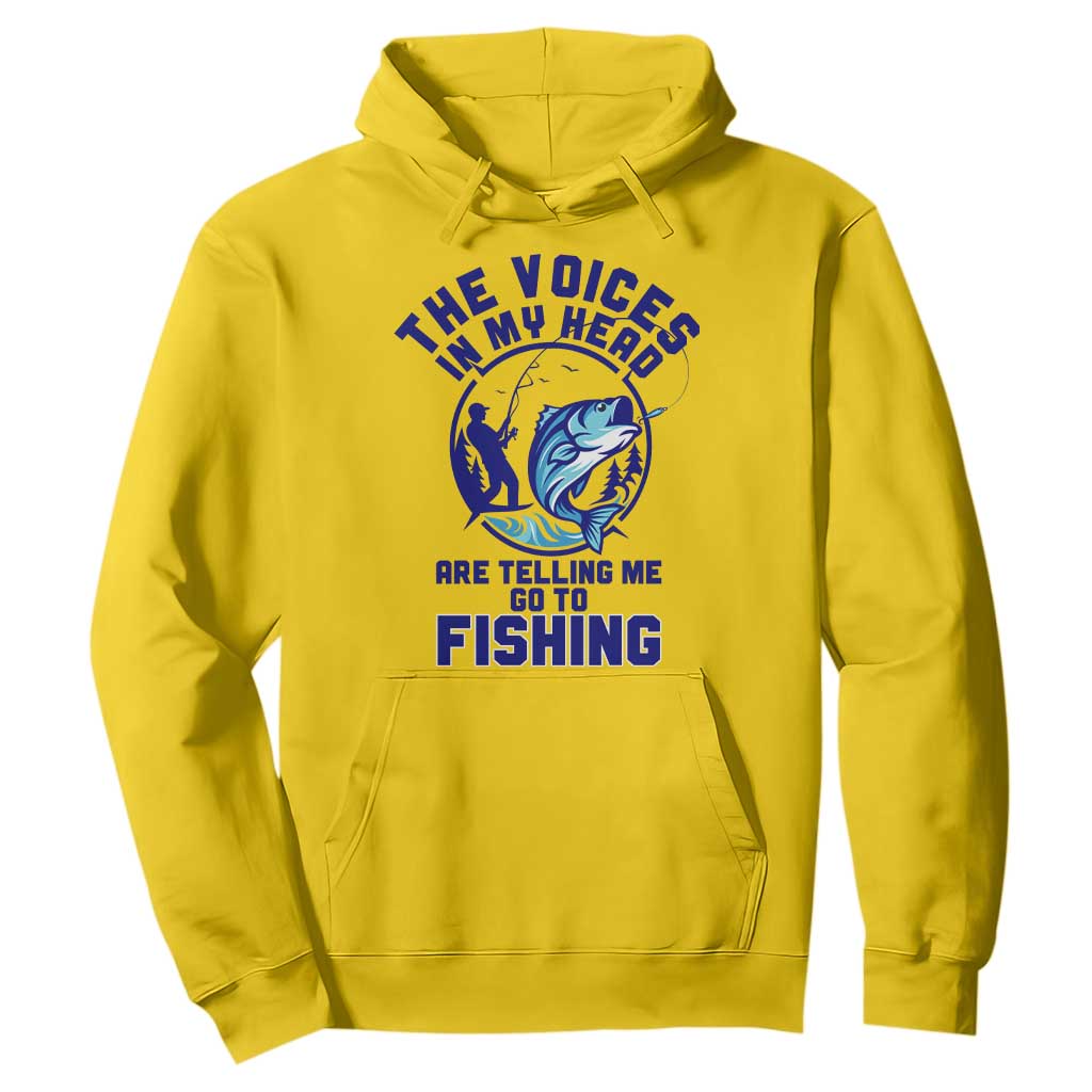 Funny Fisherman Hoodie The Voices In My Head Are Telling Me To Go Fishing TS14 Daisy Print Your Wear