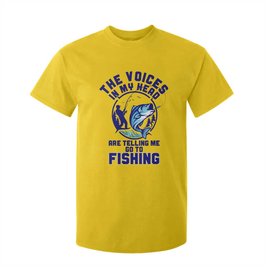 Funny Fisherman T Shirt For Kid The Voices In My Head Are Telling Me To Go Fishing TS14 Daisy Print Your Wear