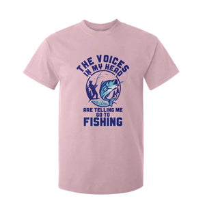 Funny Fisherman T Shirt For Kid The Voices In My Head Are Telling Me To Go Fishing TS14 Light Pink Print Your Wear
