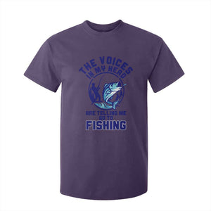 Funny Fisherman T Shirt For Kid The Voices In My Head Are Telling Me To Go Fishing TS14 Purple Print Your Wear