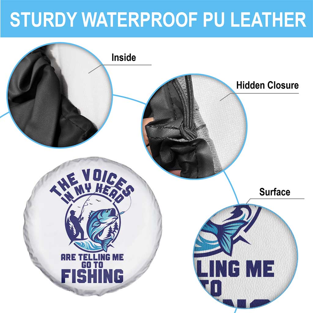 Funny Fisherman Spare Tire Cover The Voices In My Head Are Telling Me To Go Fishing TS14 Print Your Wear