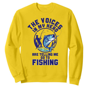 Funny Fisherman Sweatshirt The Voices In My Head Are Telling Me To Go Fishing TS14 Daisy Print Your Wear