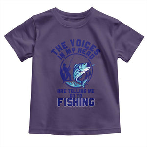 Funny Fisherman Toddler T Shirt The Voices In My Head Are Telling Me To Go Fishing TS14 Purple Print Your Wear