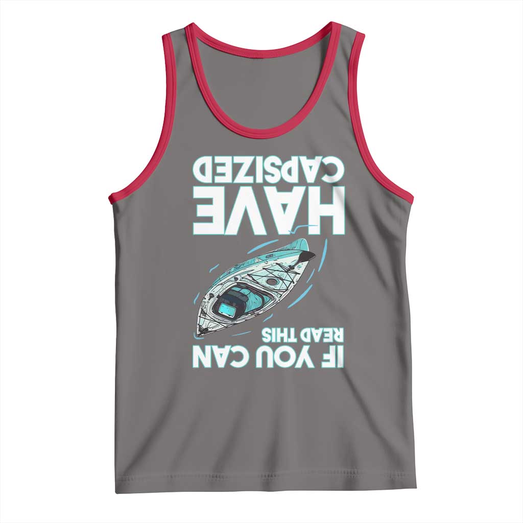 If You Can Read This I Have Capsized Tank Top Funny Boating TS14 Deep Heather Red Print Your Wear