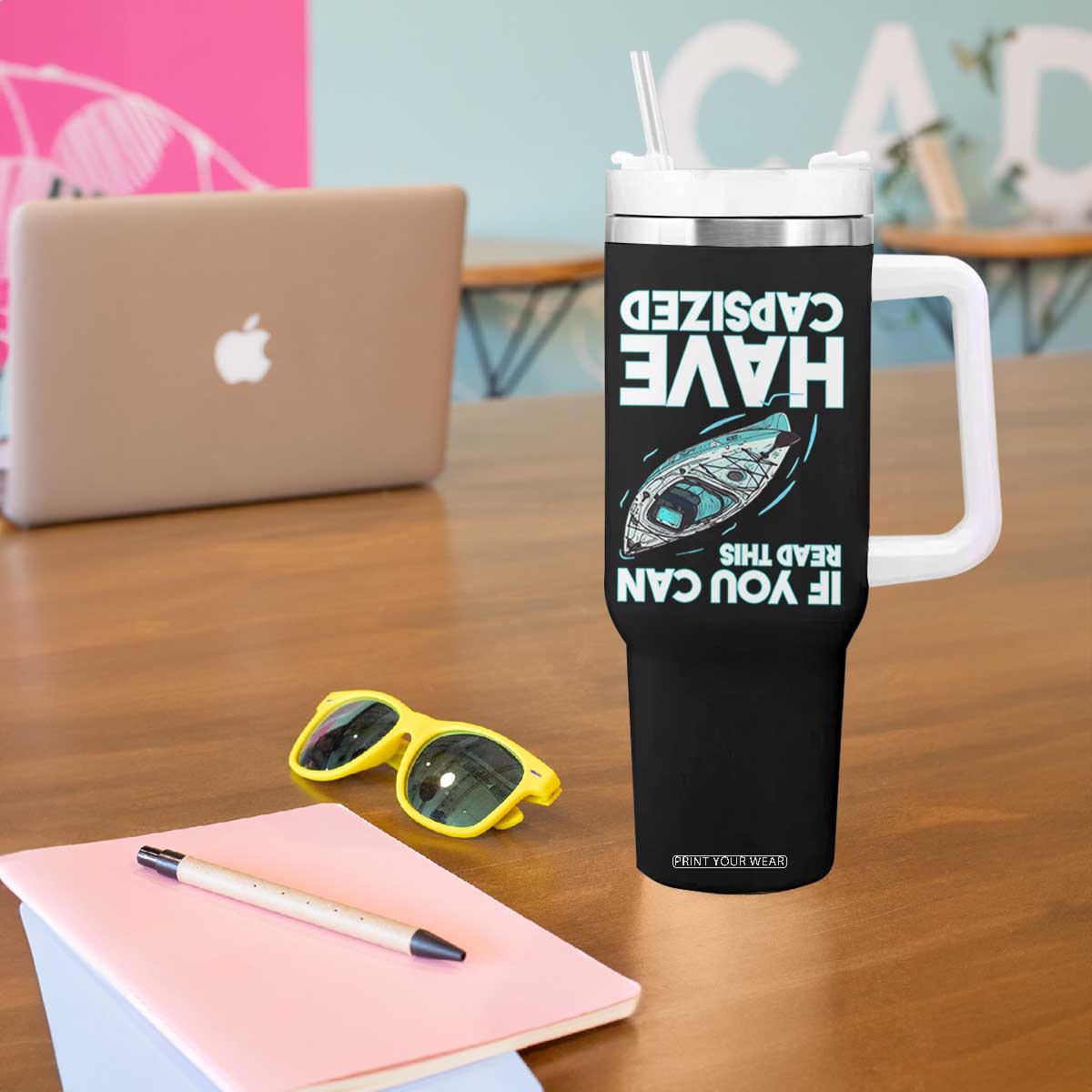 If You Can Read This I Have Capsized Tumbler With Handle Funny Boating TS14 Print Your Wear