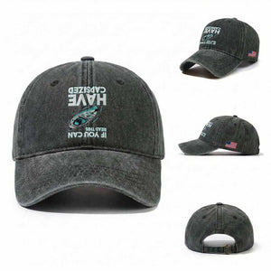 If You Can Read This I Have Capsized Washed Cotton Baseball Cap Funny Boating TS14 Washed Cap Universal Fit Dark Green Print Your Wear
