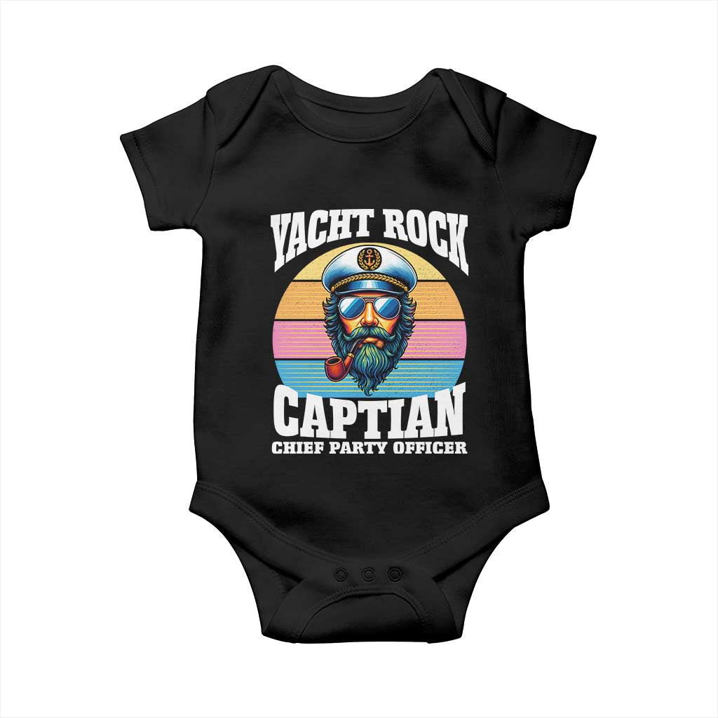 Yacht Rock Captain Baby Onesie Funny Boating Party Music TS14 Black Print Your Wear