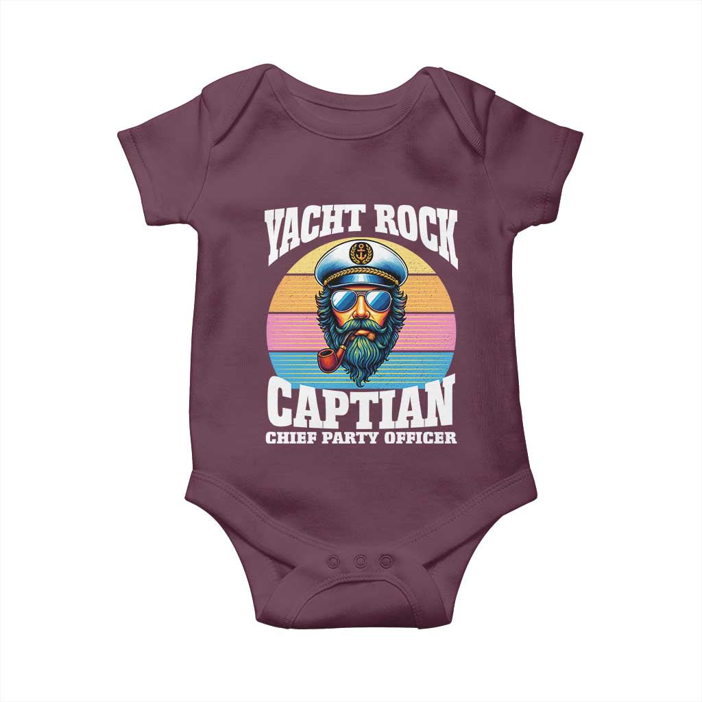 Yacht Rock Captain Baby Onesie Funny Boating Party Music TS14 Maroon Print Your Wear