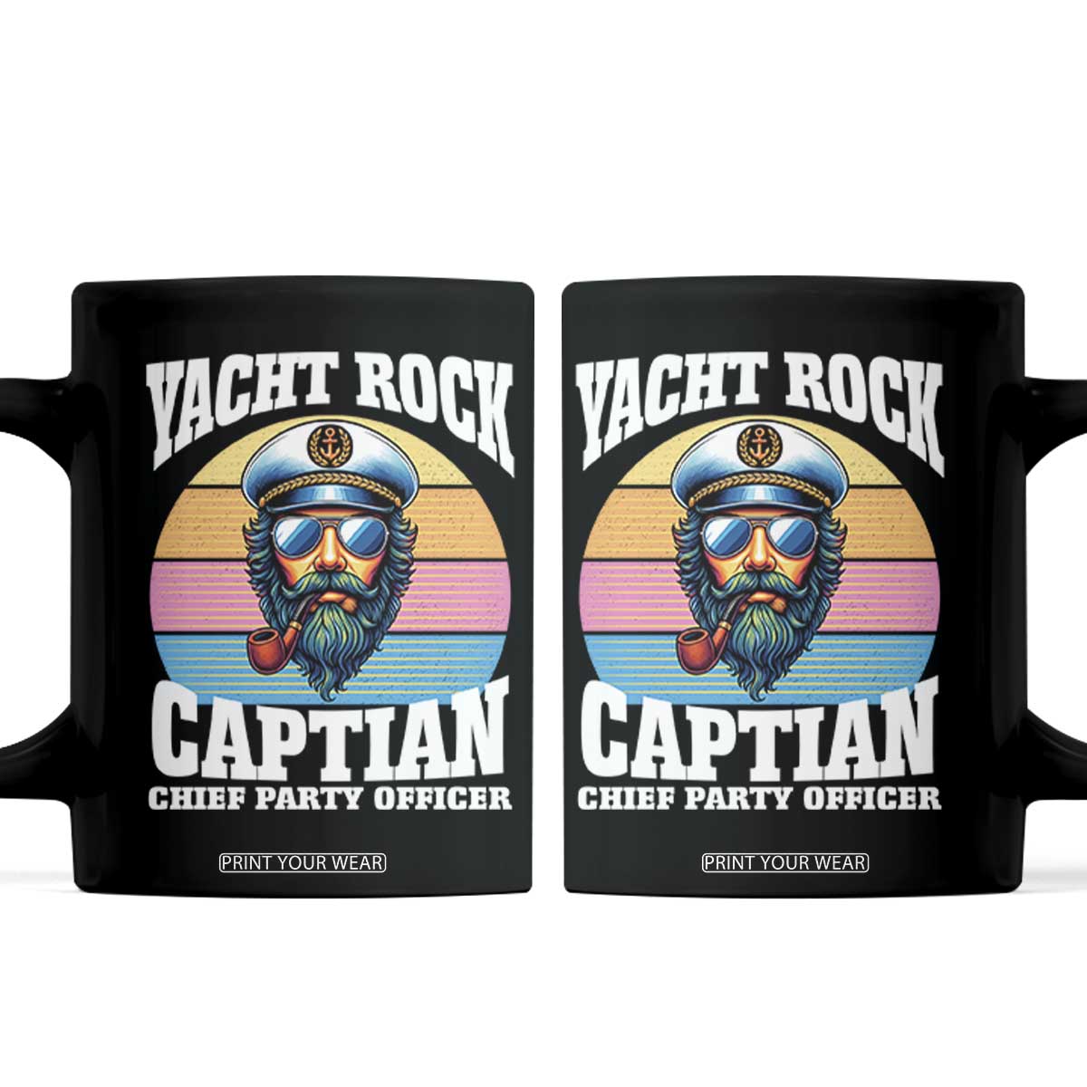 Yacht Rock Captain Coffee Mug Funny Boating Party Music TS14 Black Print Your Wear