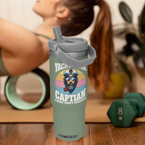 Yacht Rock Captain Flip Straw Tumbler Funny Boating Party Music TS14 One Size: 30 oz Moss Green Print Your Wear