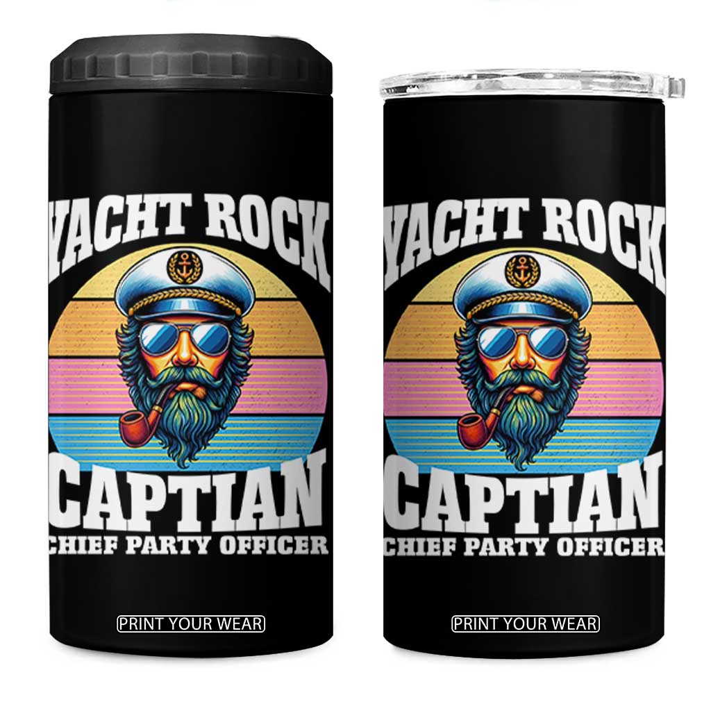 Yacht Rock Captain 4 in 1 Can Cooler Tumbler Funny Boating Party Music - Print Your Wear