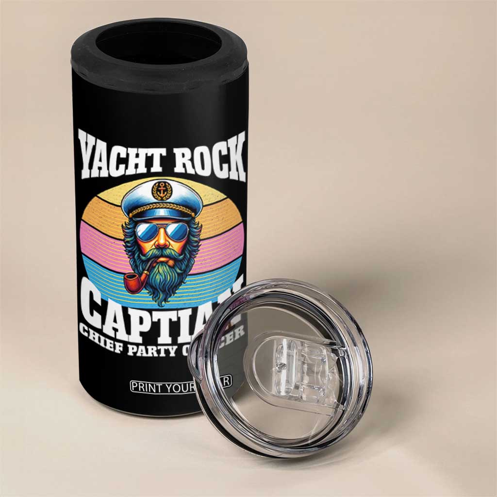 Yacht Rock Captain 4 in 1 Can Cooler Tumbler Funny Boating Party Music - Print Your Wear