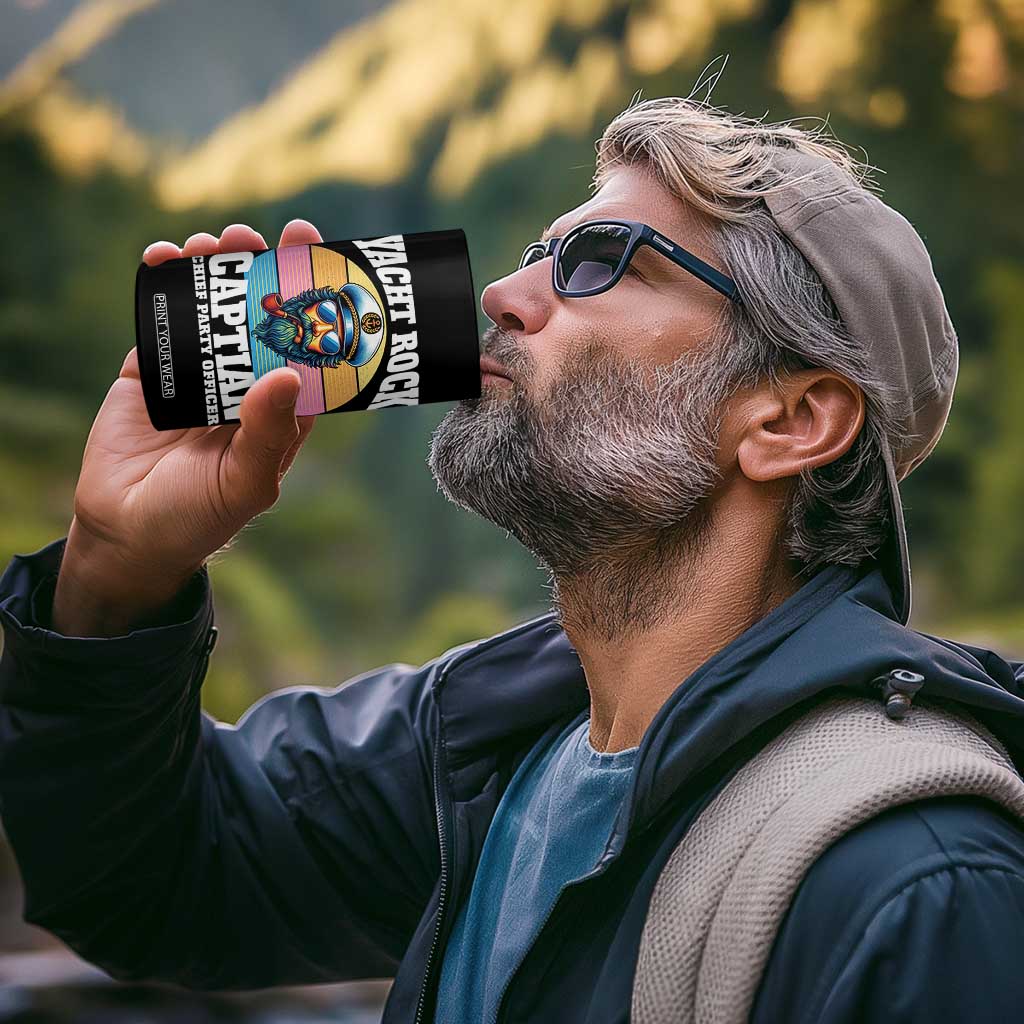 Yacht Rock Captain 4 in 1 Can Cooler Tumbler Funny Boating Party Music - Print Your Wear