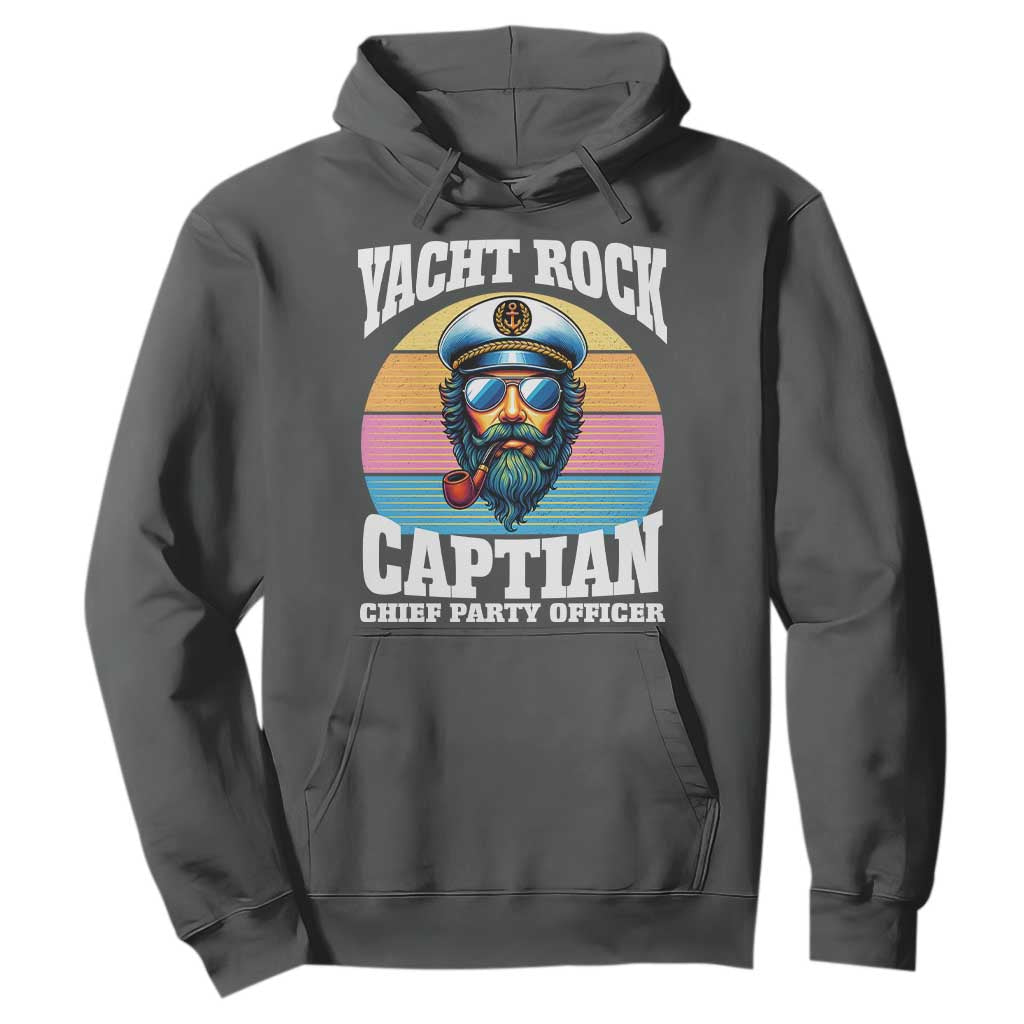 Yacht Rock Captain Hoodie Funny Boating Party Music TS14 Dark Heather Print Your Wear