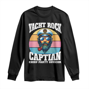 Yacht Rock Captain Long Sleeve Shirt Funny Boating Party Music TS14 Black Print Your Wear