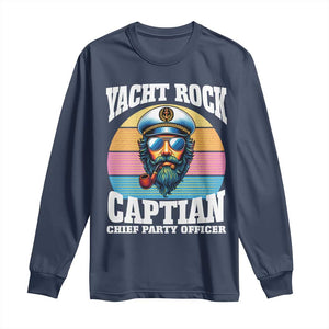 Yacht Rock Captain Long Sleeve Shirt Funny Boating Party Music TS14 Navy Print Your Wear