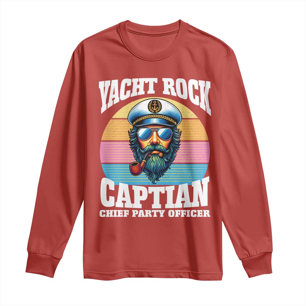Yacht Rock Captain Long Sleeve Shirt Funny Boating Party Music TS14 Red Print Your Wear