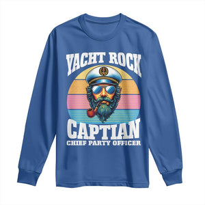Yacht Rock Captain Long Sleeve Shirt Funny Boating Party Music TS14 Royal Blue Print Your Wear
