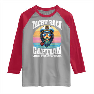 Yacht Rock Captain Raglan Shirt Funny Boating Party Music TS14 Sport Gray Red Print Your Wear