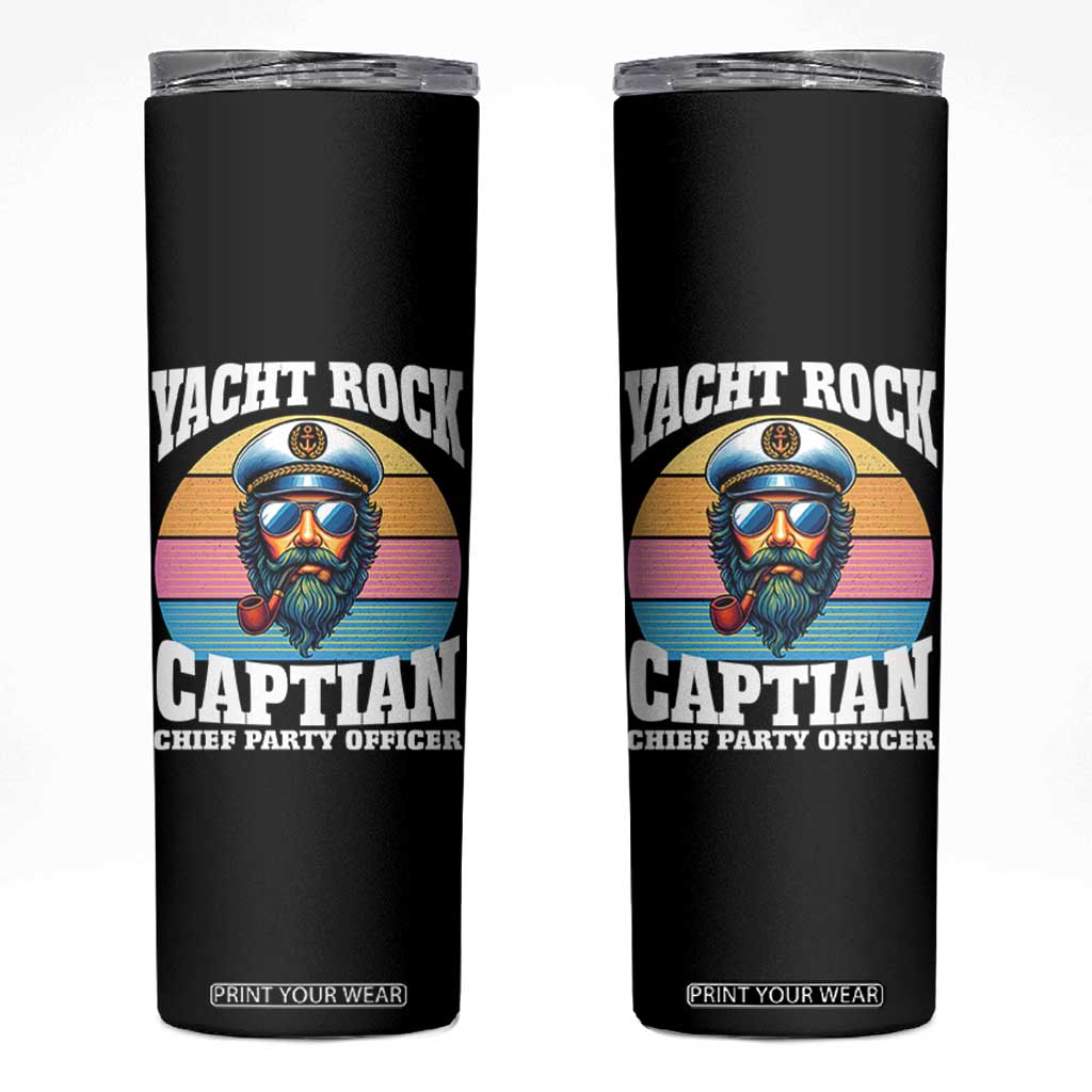 Yacht Rock Captain Skinny Tumbler Funny Boating Party Music TS14 Black Print Your Wear