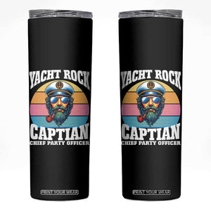 Yacht Rock Captain Skinny Tumbler Funny Boating Party Music TS14 Black Print Your Wear