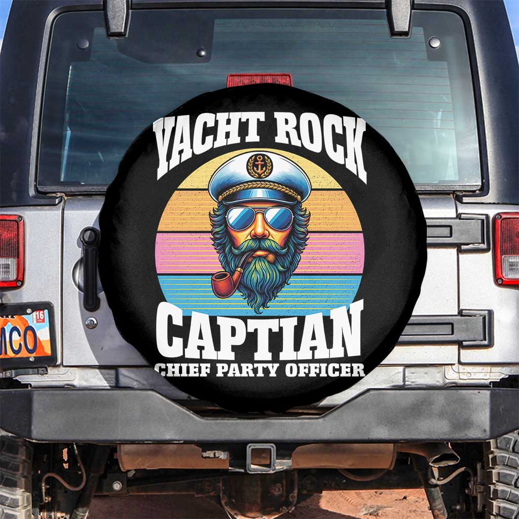 Yacht Rock Captain Spare Tire Cover Funny Boating Party Music TS14 No hole Black Print Your Wear