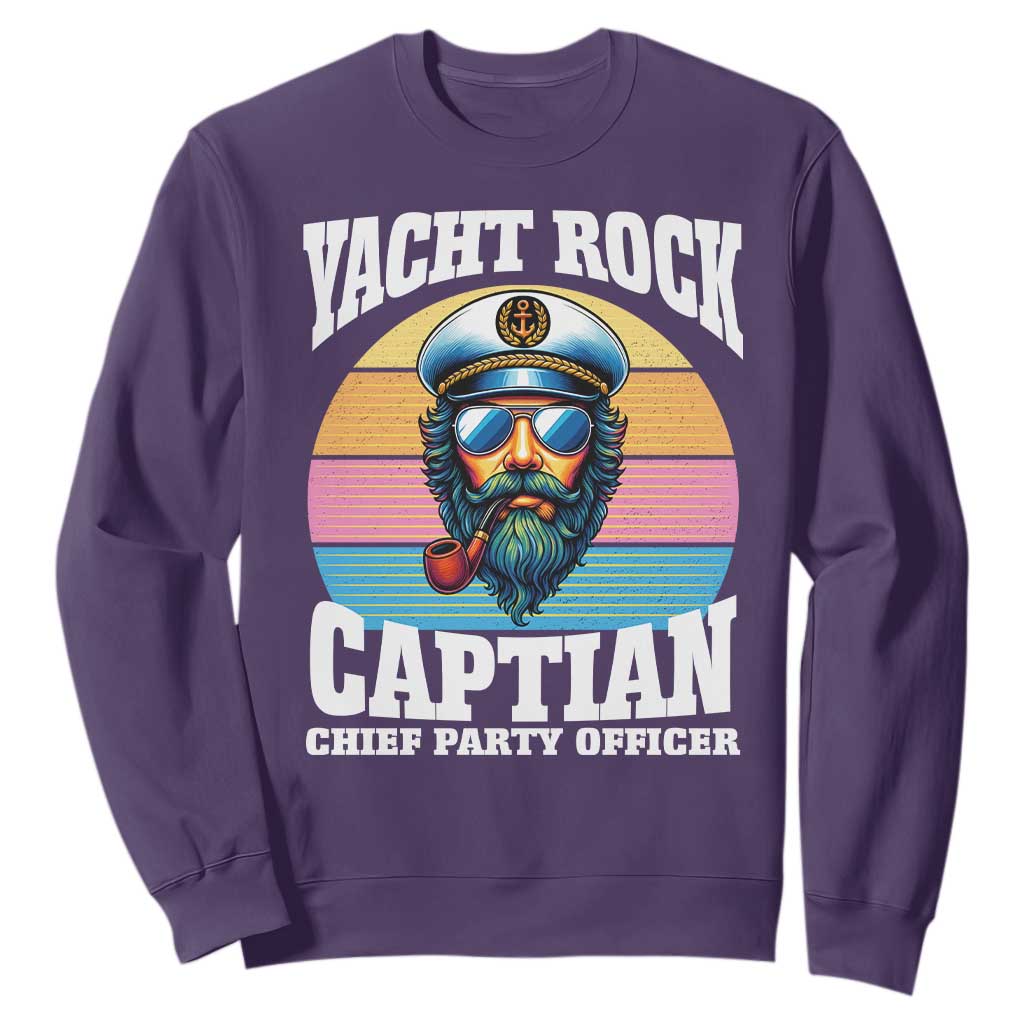 Yacht Rock Captain Sweatshirt Funny Boating Party Music TS14 Purple Print Your Wear
