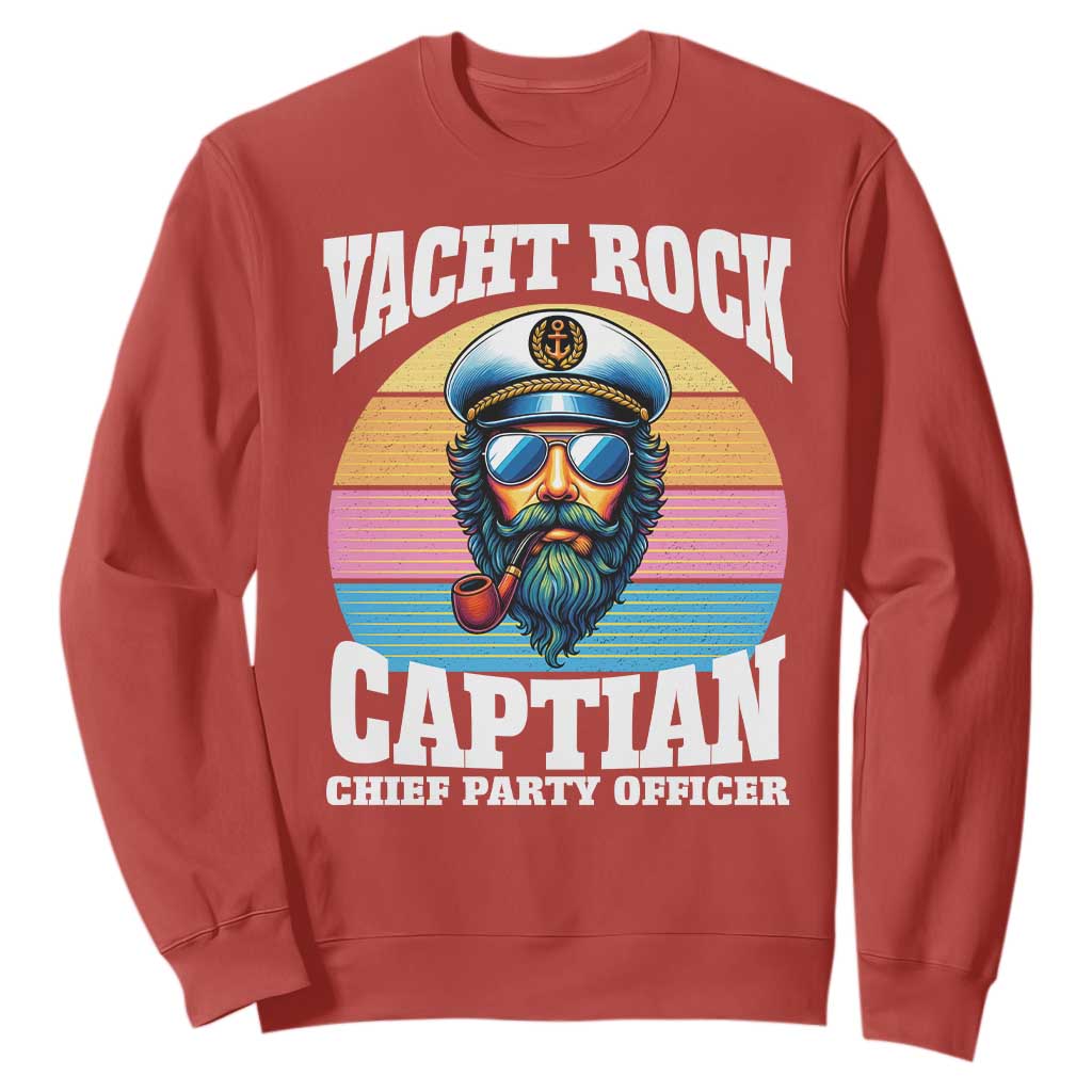 Yacht Rock Captain Sweatshirt Funny Boating Party Music TS14 Red Print Your Wear