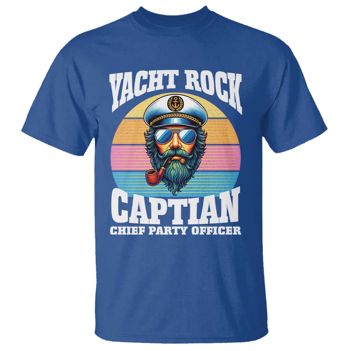 Yacht Rock Captain T Shirt Funny Boating Party Music TS14 Royal Blue Print Your Wear