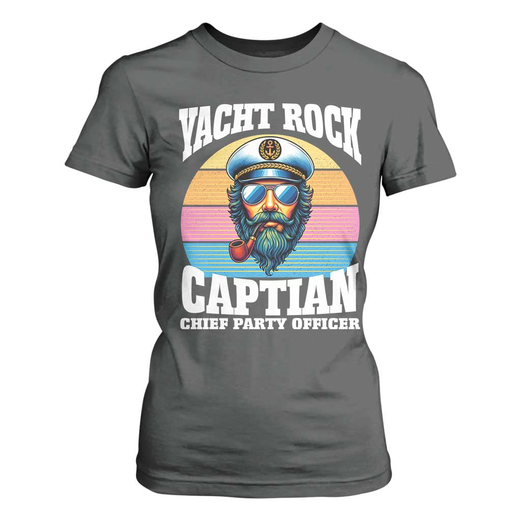 Yacht Rock Captain T Shirt For Women Funny Boating Party Music TS14 Dark Heather Print Your Wear
