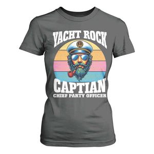 Yacht Rock Captain T Shirt For Women Funny Boating Party Music TS14 Dark Heather Print Your Wear