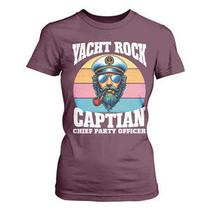 Yacht Rock Captain T Shirt For Women Funny Boating Party Music TS14 Maroon Print Your Wear