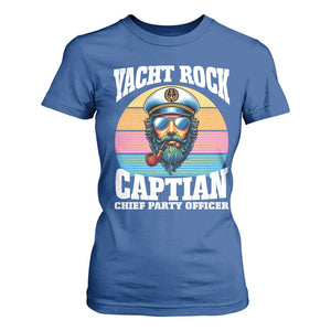 Yacht Rock Captain T Shirt For Women Funny Boating Party Music TS14 Royal Blue Print Your Wear