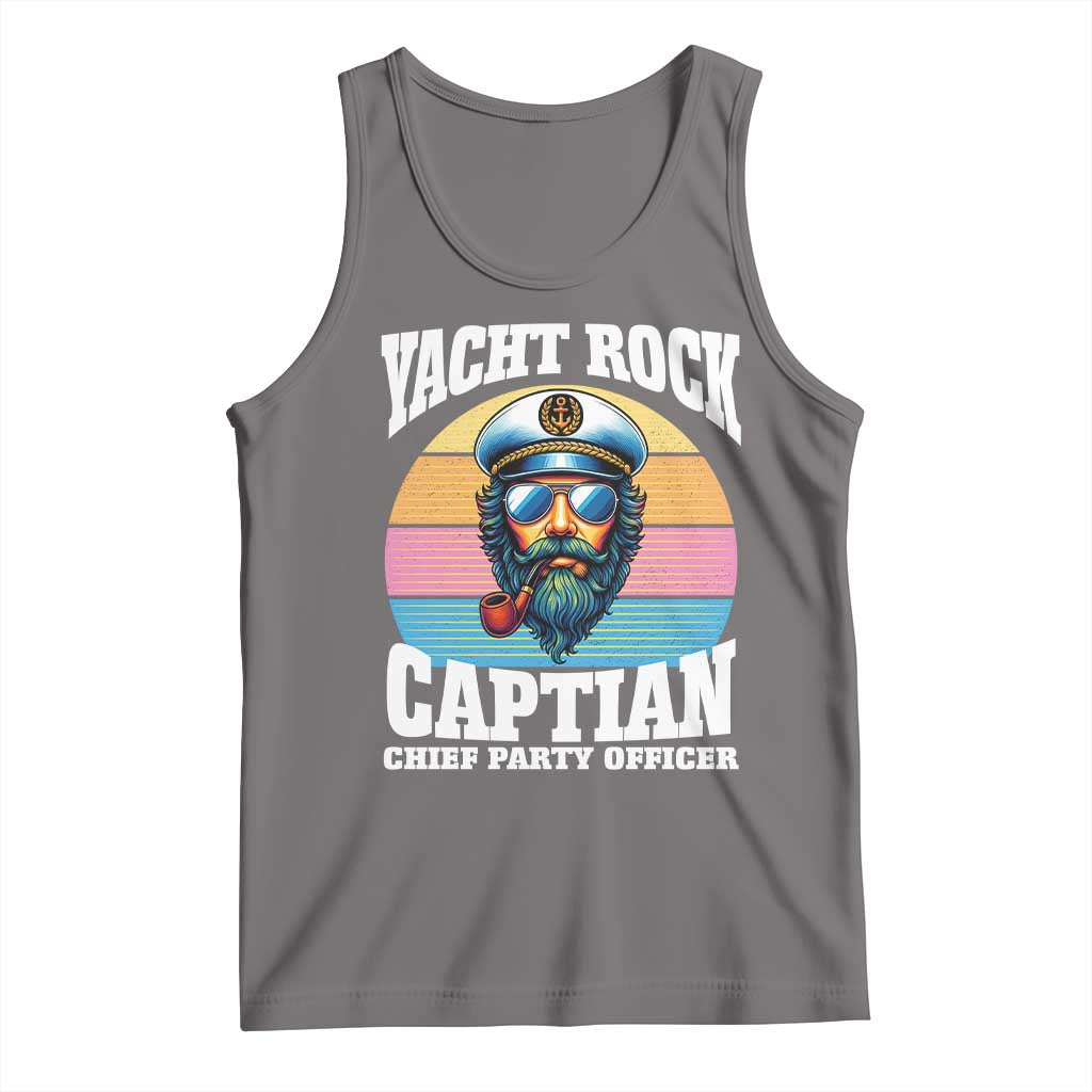 Yacht Rock Captain Tank Top Funny Boating Party Music TS14 Deep Heather Print Your Wear