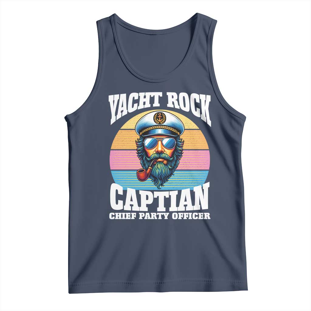 Yacht Rock Captain Tank Top Funny Boating Party Music TS14 Navy Print Your Wear