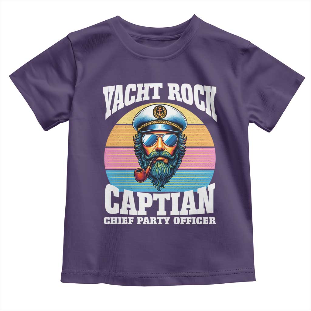 Yacht Rock Captain Toddler T Shirt Funny Boating Party Music TS14 Purple Print Your Wear