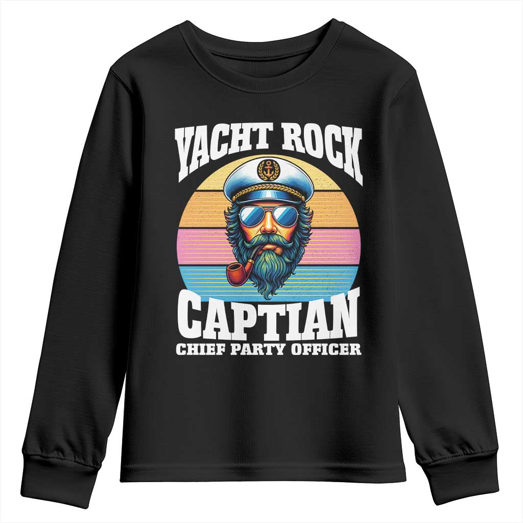 Yacht Rock Captain Youth Sweatshirt Funny Boating Party Music TS14 Black Print Your Wear