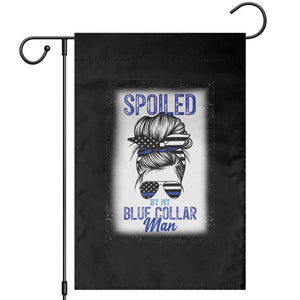 Blue Collar Wife Life Messy Bun Garden Flag TS14 Black Print Your Wear