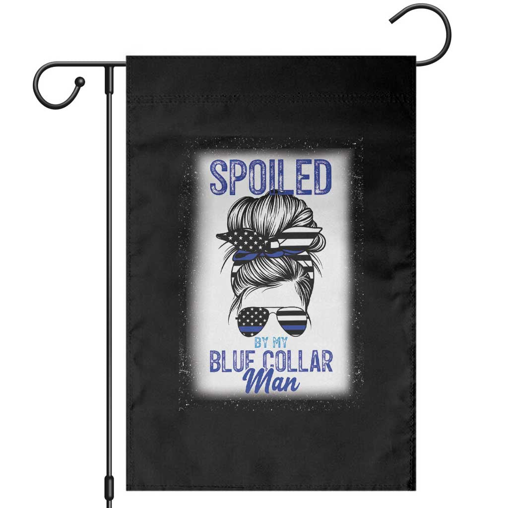 Blue Collar Wife Life Messy Bun Garden Flag TS14 Black Print Your Wear