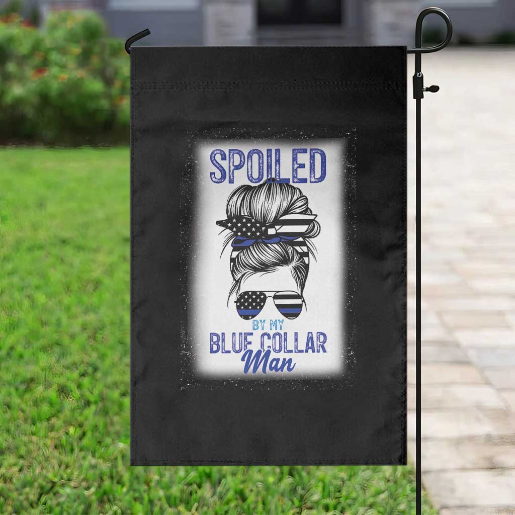 Blue Collar Wife Life Messy Bun Garden Flag TS14 Print Your Wear