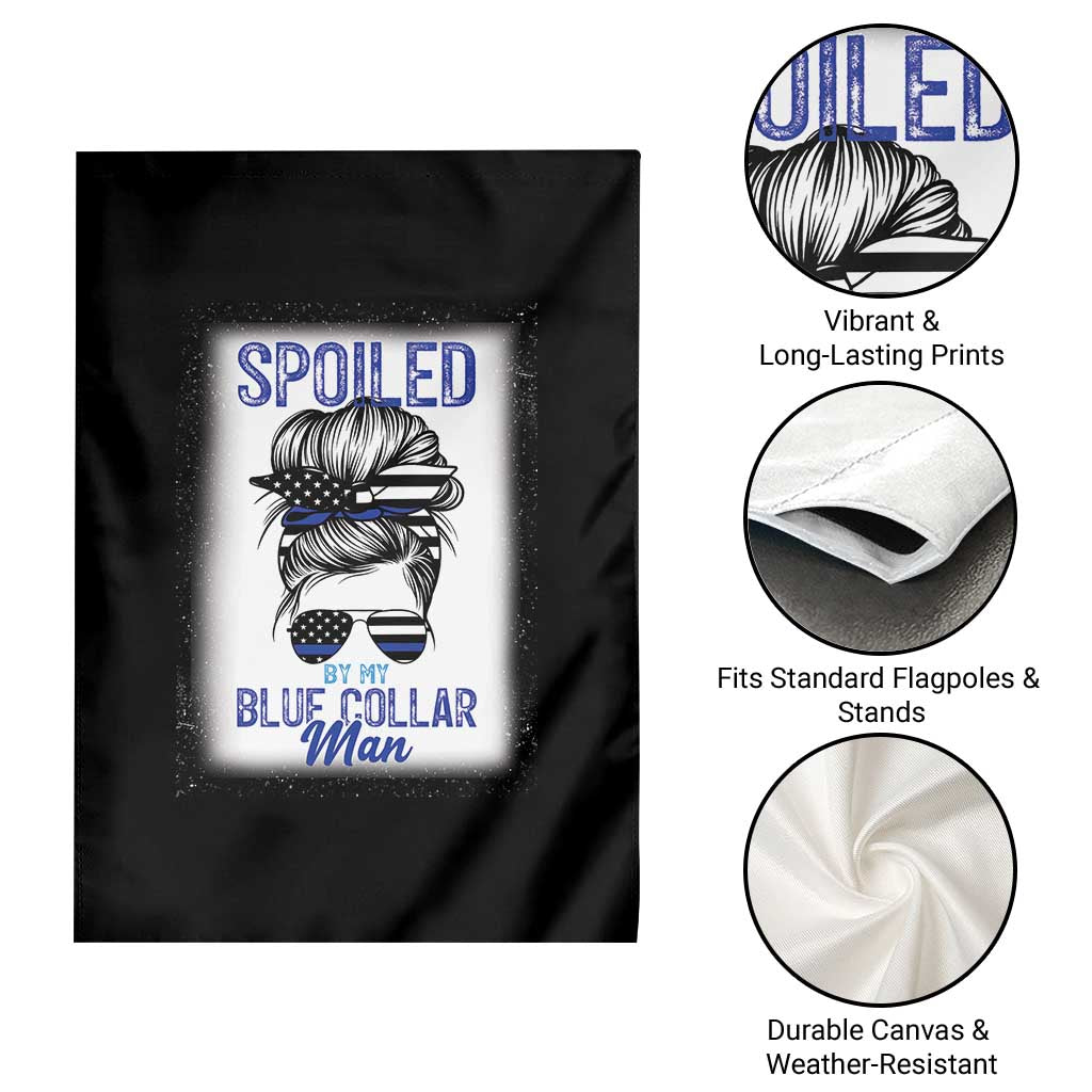 Blue Collar Wife Life Messy Bun Garden Flag TS14 Print Your Wear