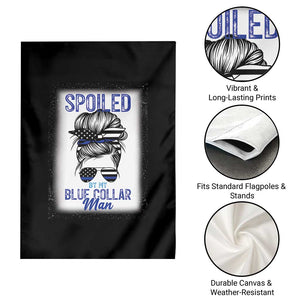 Blue Collar Wife Life Messy Bun Garden Flag TS14 Print Your Wear