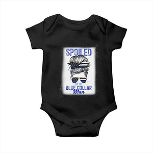 Blue Collar Wife Life Messy Bun Baby Onesie TS14 Black Print Your Wear